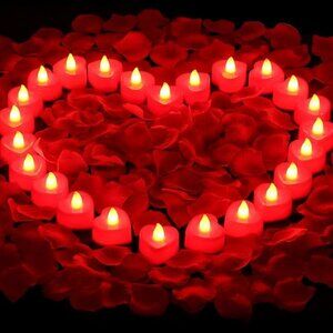 Red Rose Petals for Romantic Night for him Set,2000 Pieces Artificial Rose Petal